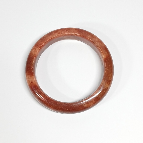 Natural Red-Brown Jadeite Bangle 60mm Inner Genuine Grade A Multi-Hue Jade 68.3g - Picture 7 of 11